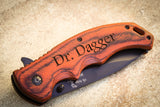 Elk Ridge Paccawood Folding Knife - Black Blade-Personalized pocket knife-EngraveMeThis