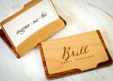 Maple and Rosewood Business Card Case-personalized business card case-EngraveMeThis