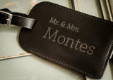 Black Leather Luggage Tag-personalized luggage tag-EngraveMeThis