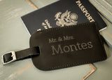 Black Leather Luggage Tag-personalized luggage tag-EngraveMeThis