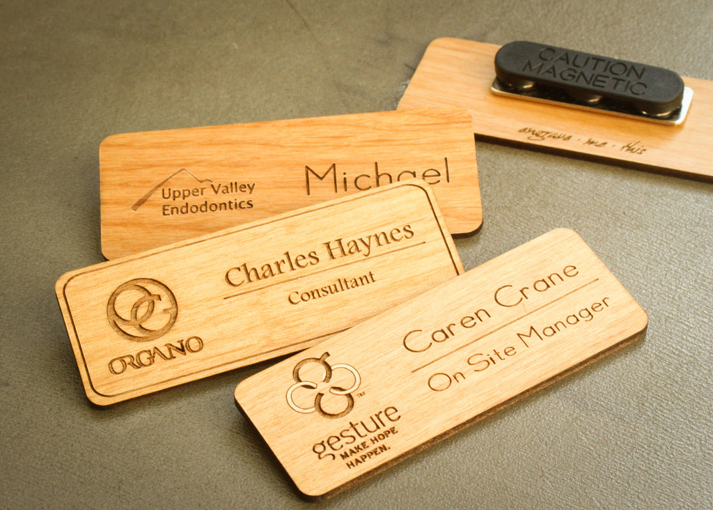 Buy Personalised Wooden Etched Name Tags
