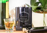 Monogrammed Black Hip Flask-personalized stainless steel hip flask-EngraveMeThis