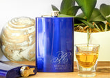 Hip Flask in Metallic Blue-personalized stainless steel hip flask-EngraveMeThis