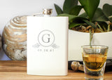 Bridesmaid Flask in Gloss White-personalized stainless steel hip flask-EngraveMeThis