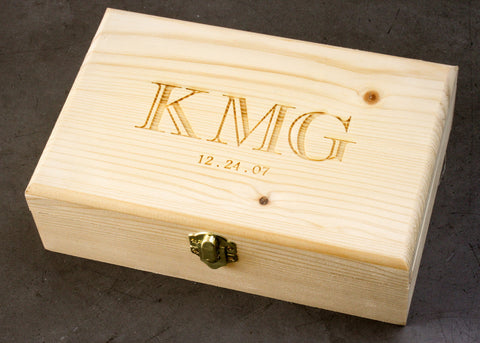 Pine Keepsake Box-personalized wood box-EngraveMeThis