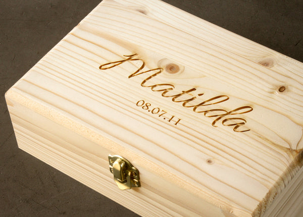 Hinged Keepsake Box-personalized wood box-EngraveMeThis