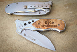 MTech Folding Knife with Maple Inlay-Personalized pocket knife-EngraveMeThis