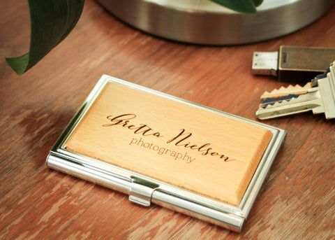 custom engraved business card case