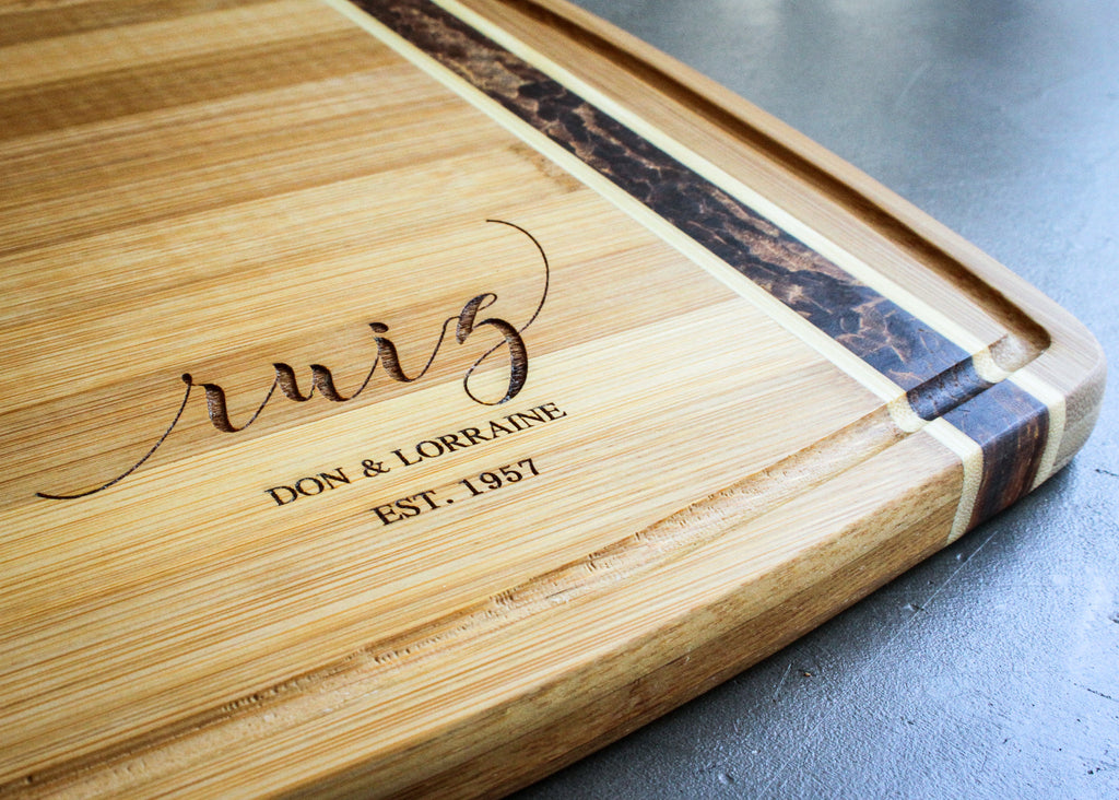 Custom Imprinted Thin Profile Bamboo Cutting Board With Angled Hole