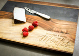 Modern Rustic Acacia & Slate Cutting Board-Personalized Cutting Board-EngraveMeThis