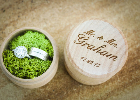 Ring Ceremony Box-personalized wedding ring box-EngraveMeThis