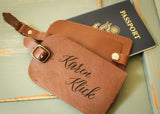 Leather Luggage Tag in Brown-personalized luggage tag-EngraveMeThis