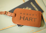 Brown Leather Luggage Tag-personalized luggage tag-EngraveMeThis