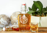 Flip Lid Glass Flask-personalized glass whiskey flask-EngraveMeThis