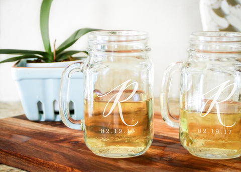 Mason Jar Glasses-personalized mason jar glasses-EngraveMeThis