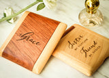 Maple & Rosewood Compact-Personalized compact mirror-EngraveMeThis