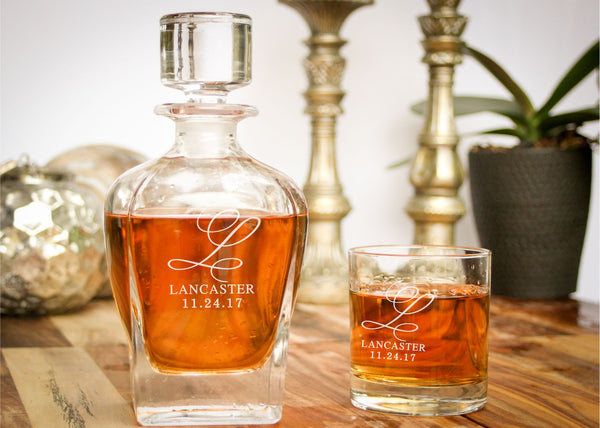 Liquor Decanter Set-personalized whiskey decanter-EngraveMeThis