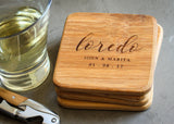 Wood Coaster Set-custom personalized coaster set-EngraveMeThis