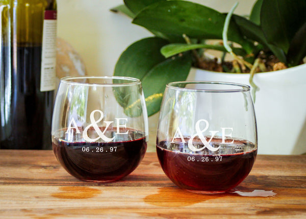 Red Wine Glasses-personalized wine glasses-EngraveMeThis