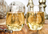 Stemless White Wine Glasses-personalized wine glasses-EngraveMeThis