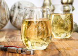 Stemless White Wine Glasses-personalized wine glasses-EngraveMeThis