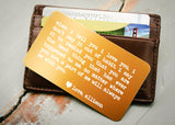Gold Wallet Insert Card-engraved wallet card father of the bride gift-EngraveMeThis