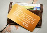 Gold Wallet Insert Card-engraved wallet card father of the bride gift-EngraveMeThis