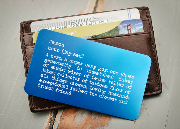 Blue Wallet Insert Card